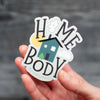 Home body sticker for your laptop, water bottle, car, or almost anywhere else! By Emily Poe-Crawford of Em Dash Paper Co. Designed in Winston-Salem, NC and printed in the USA.